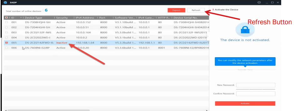 Install the Swann IP Camera Tool & Configure Swann Devices 10 how to refresh IP cameras and get the active and non active devices