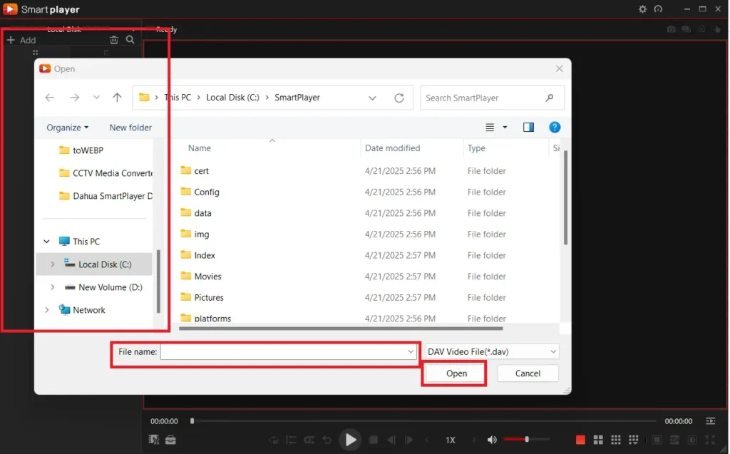 Dahua SmartPlayer Download & Installation- Complete Guidance 8 add the video footage from drive or external drives