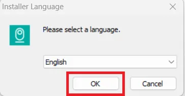 Seelct the languae of the application