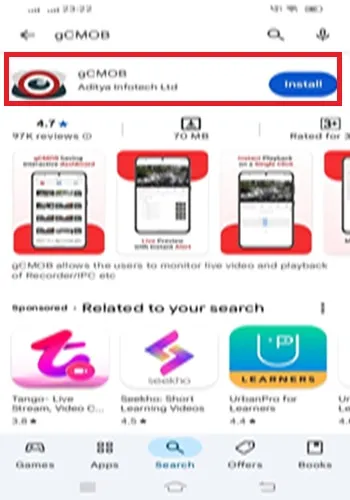 Install tje gCMOB App