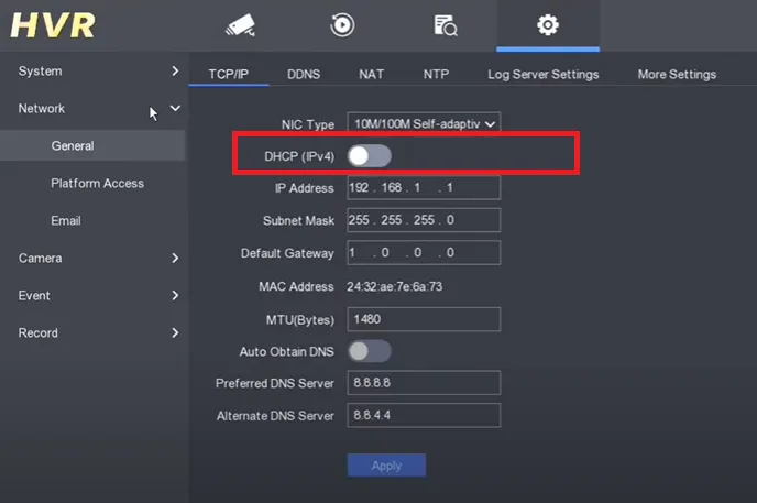 go to the network option