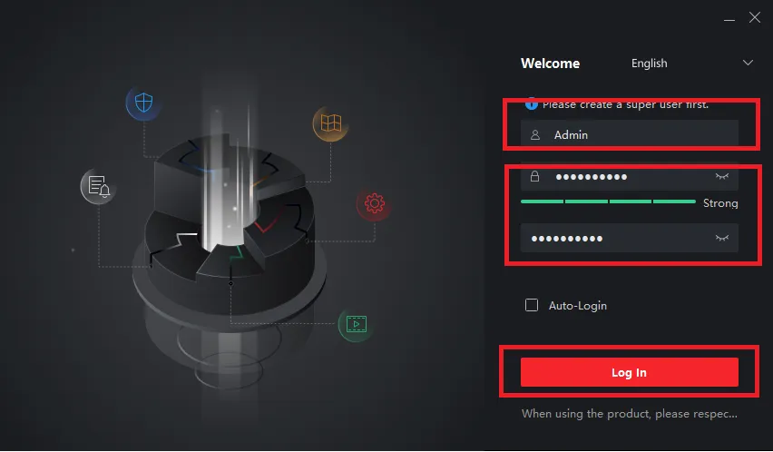 Create username and password