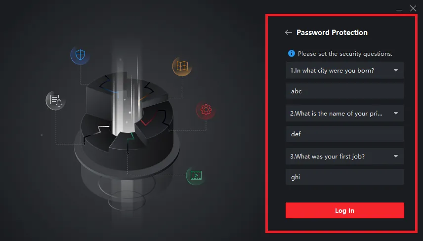 Password recovery page