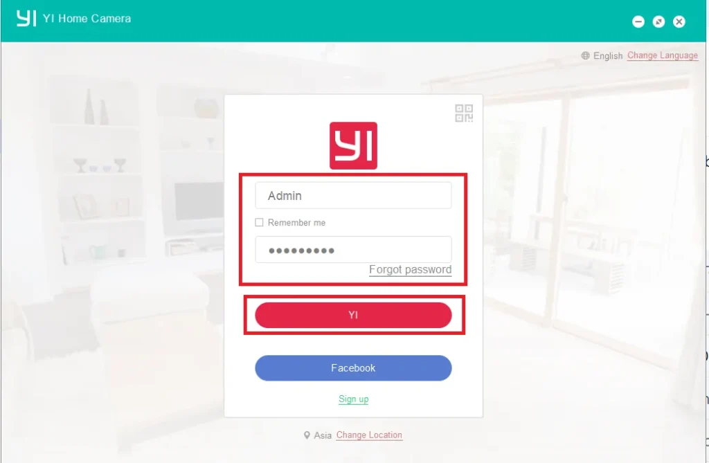 Login with the created username and password