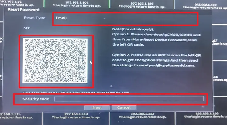 Mention the email ID to receive the security code on the email address