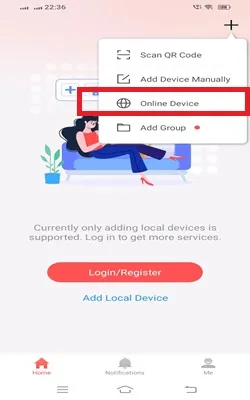 go to the online device mode