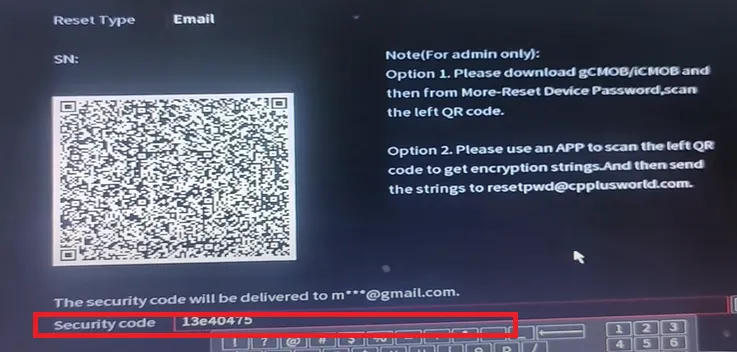 Mention the security code