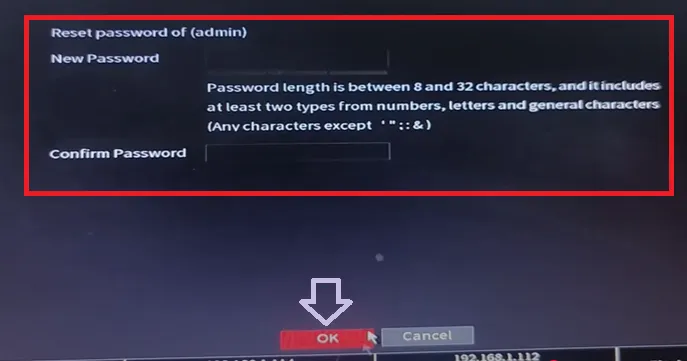 Reset a new password