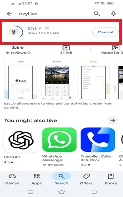 app installation is in progress