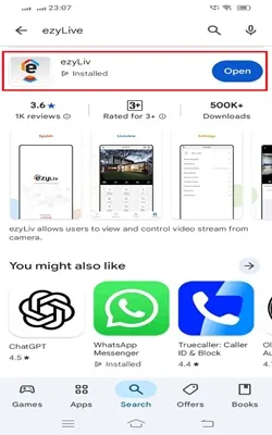 the application installed successfully