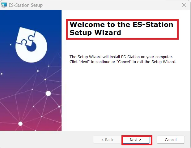 ES-Station App opening page