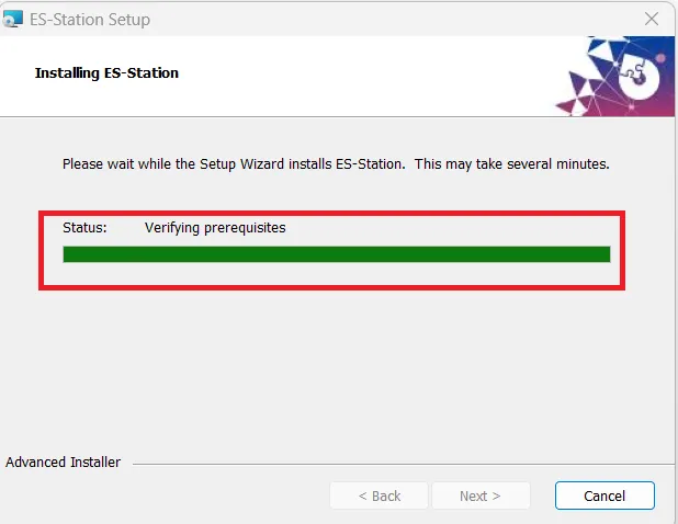 The installation process is on