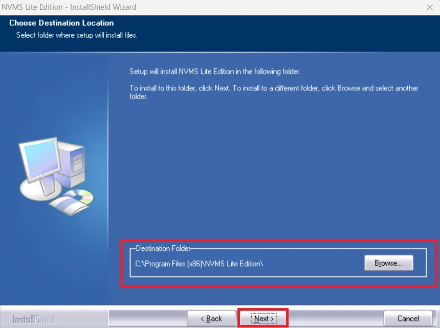 Select the folder and destination of the file
