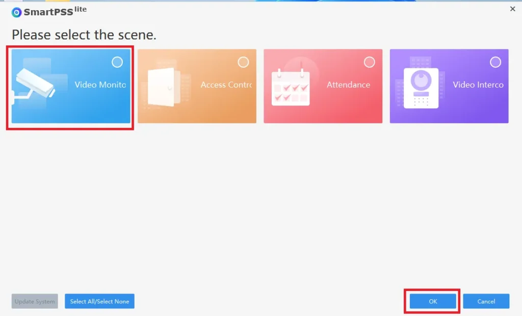 The homepage of the software