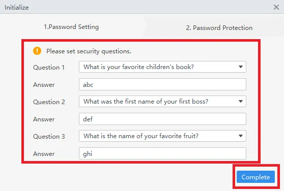 Answer them to retrieve the Password