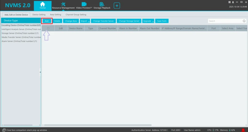 go to the device addition option