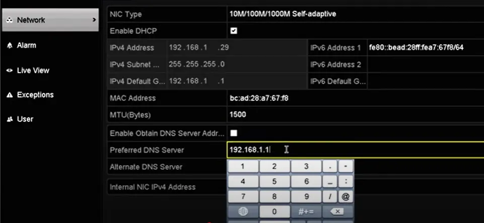 go to the DNS settings