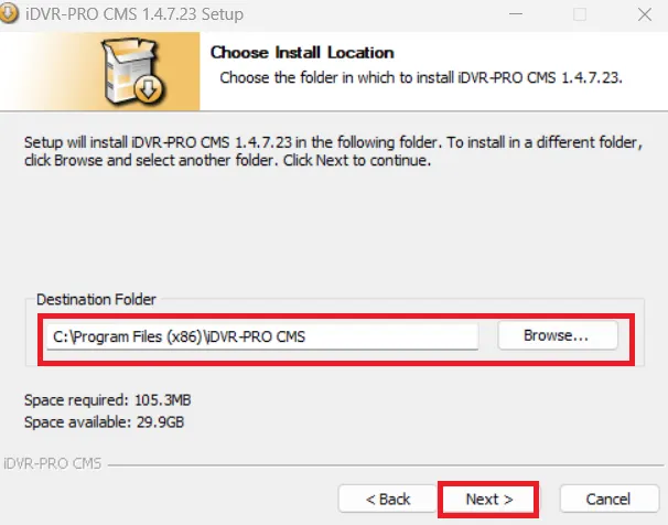 iDVR PRO CMS Download & Installation on Win 11/10/8 & Mac 3 Choose install locations to load the content