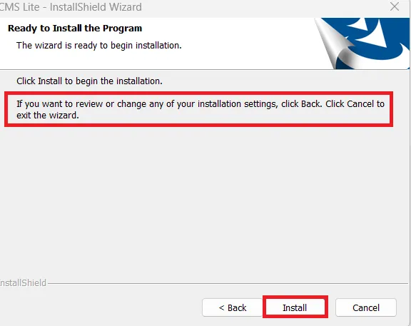 The Application file is ready to load