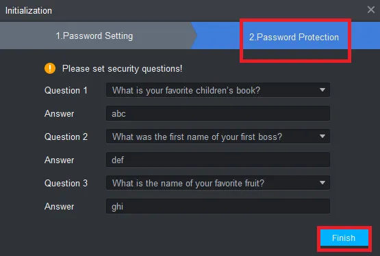 Password retrieval page