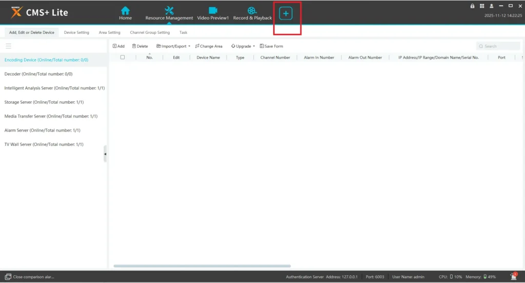 Add cameras or recorders here