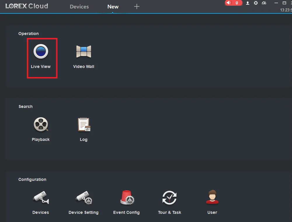 Homepage of the software