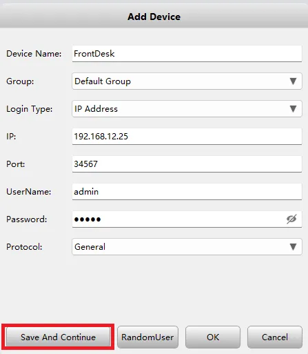 Give device details to add it.