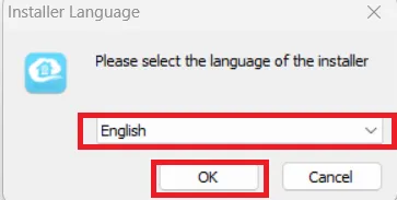EasyVMS for PC (Latest Ver 2026) Download for Windows 11/10 1 select the app language