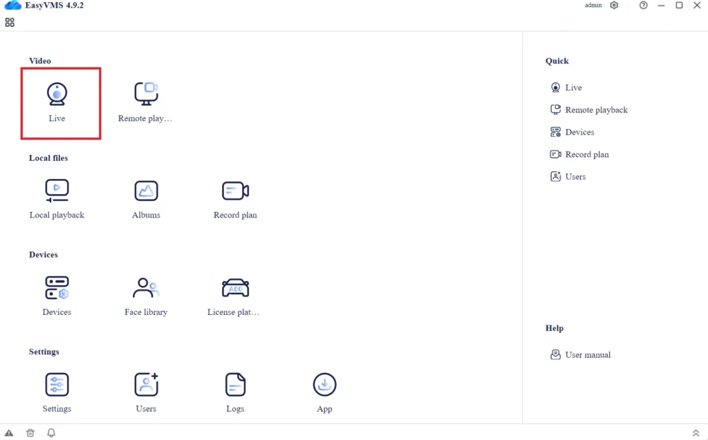 EasyTool Download for PC - Latest Version for Windows 11/10/8 10 To view added cameras, go to the Live option.