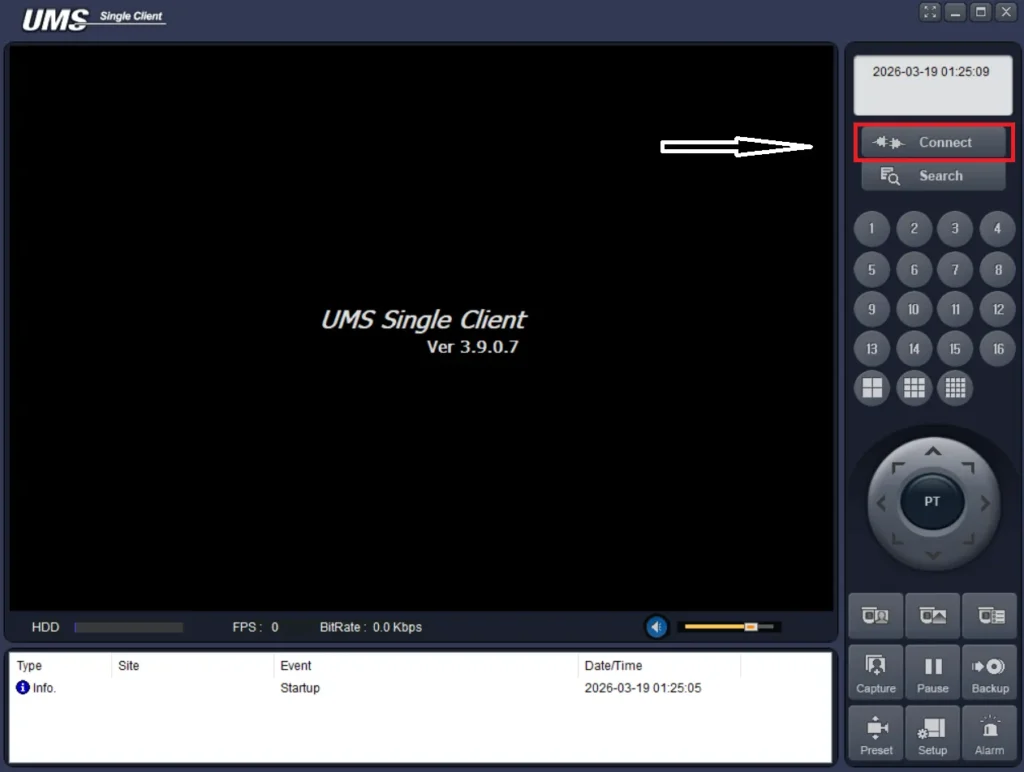 Install iUMS+ for PC App on Windows 11/10/8/7 & Mac OS 4 The interface of the CMS. Press the connect button to add devices