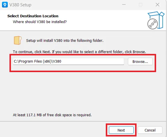 Franwell CCTV for PC App Latest Vers - Complete Setup Guide 4 Select the app destination location