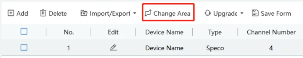 Speco Blue VMS Area Settings and camera organization