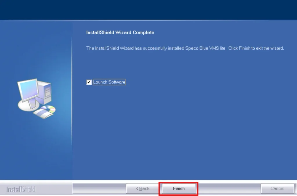 Speco Blue VMS Lite installation wizard on Windows
