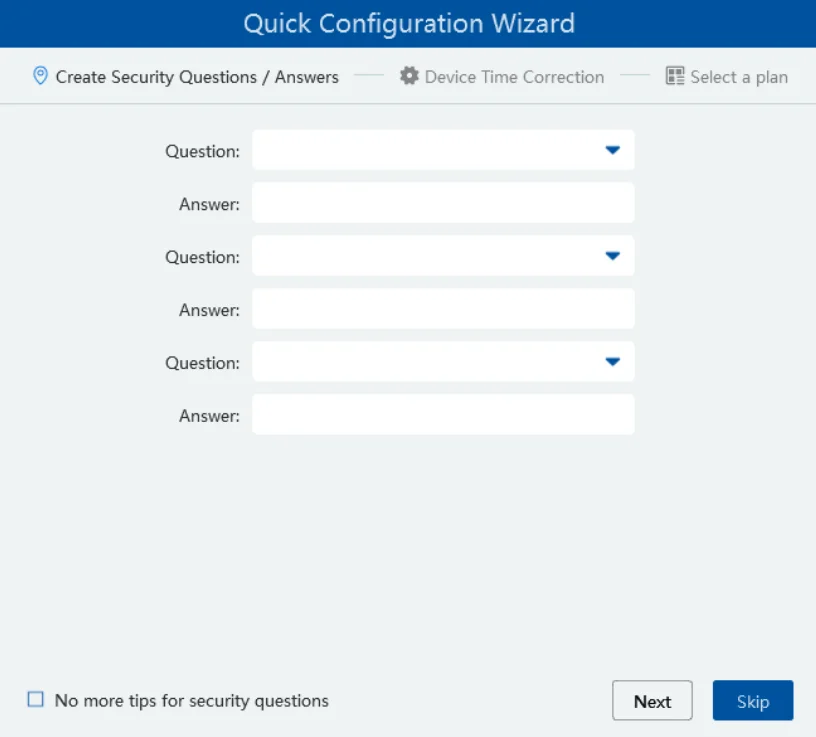 Speco Blue VMS Password change and security question setup