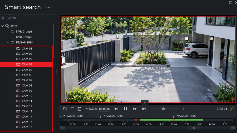 Wisenet-viewer-Recorded-video-playback